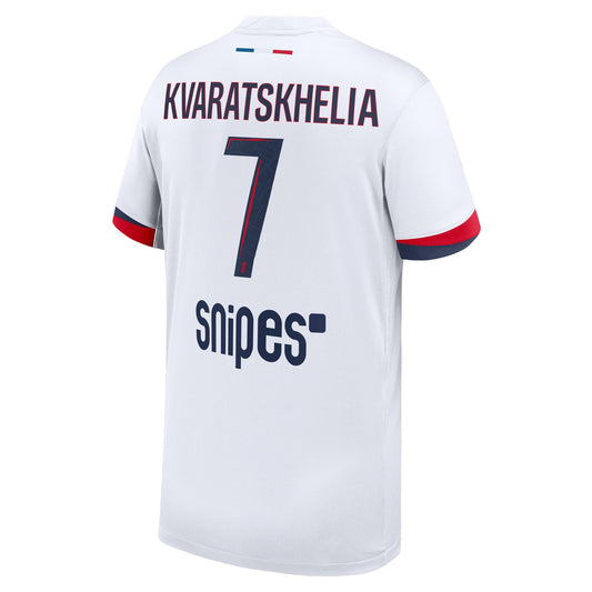 Khvicha Kvaratskhelia Paris Saint-Germain Nike Youth 2024/25 Away  Player Jersey - White