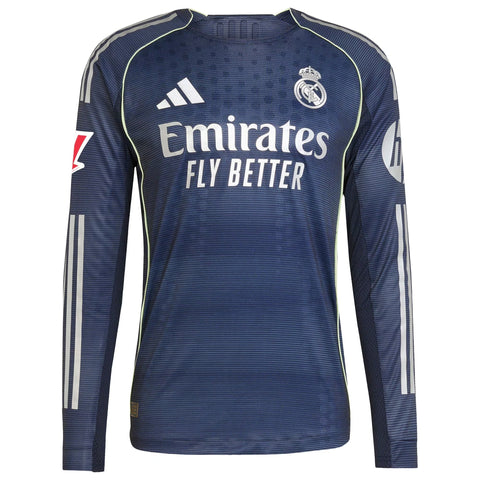 Vini Jr. Real Madrid adidas 2025/26 Away Long Sleeve Player Jersey - Blue