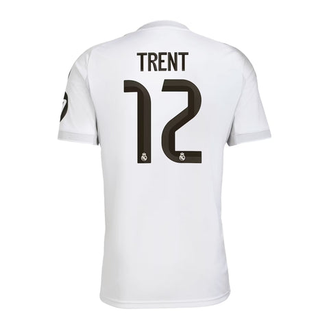 Real Madrid adidas Home Shirt 2025-26 with Trent 12 printing