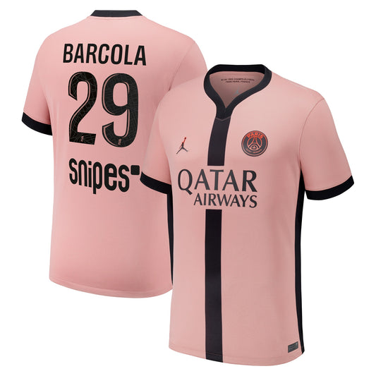 PSG Jordan Third Stadium Shirt 2024-25  Barcola 29 printing